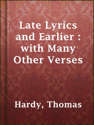 cover image of Late Lyrics and Earlier : with Many Other Verses